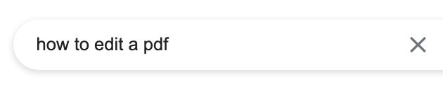 “how to edit a pdf” shown in search bar