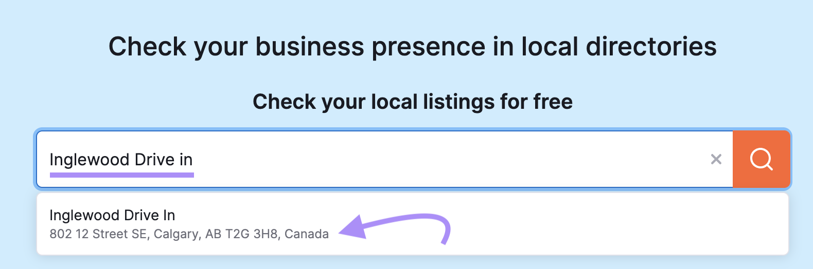 "Inglewood Drive In" entered into the Listing Management tool