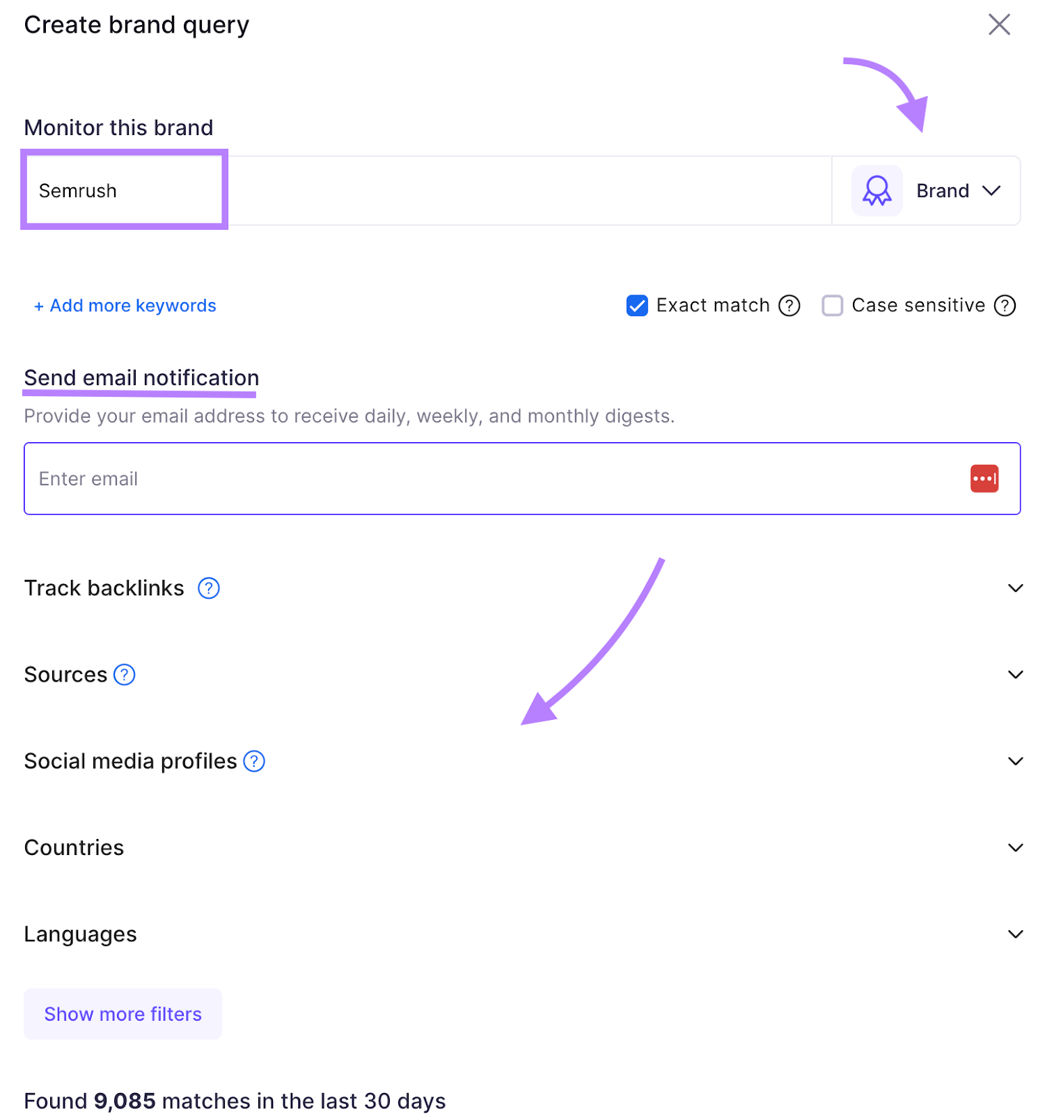 Brand Monitoring set up