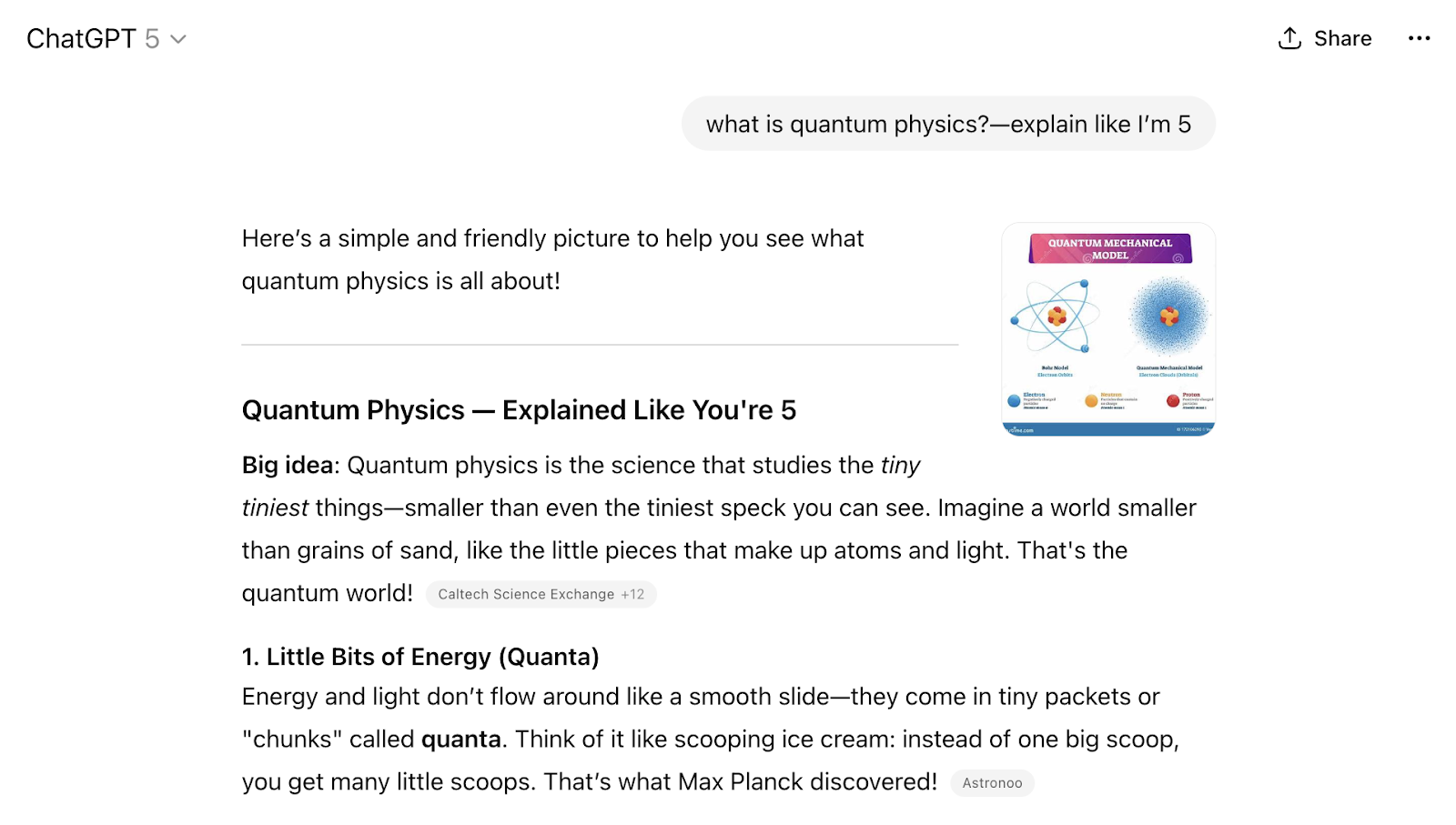 The prompt specifies "explain like I'm 5."