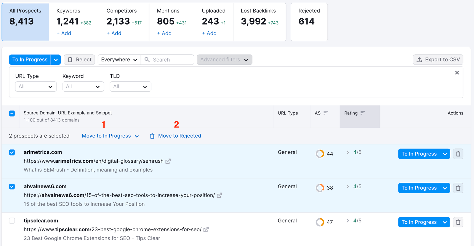 Reviewing Your Link Building Prospects (Prospects Report) image 6