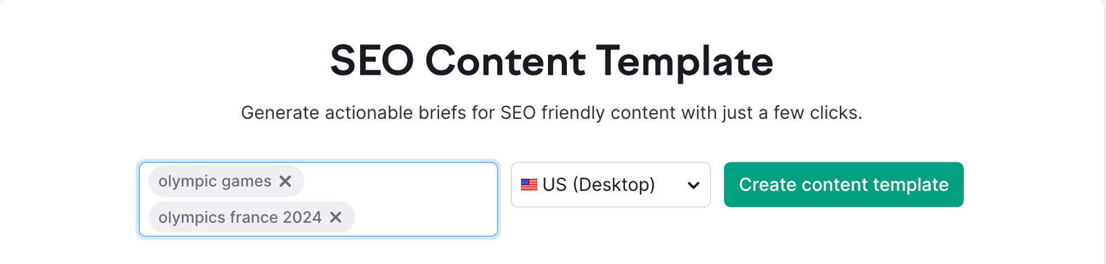 The SEO Content Template landing page.