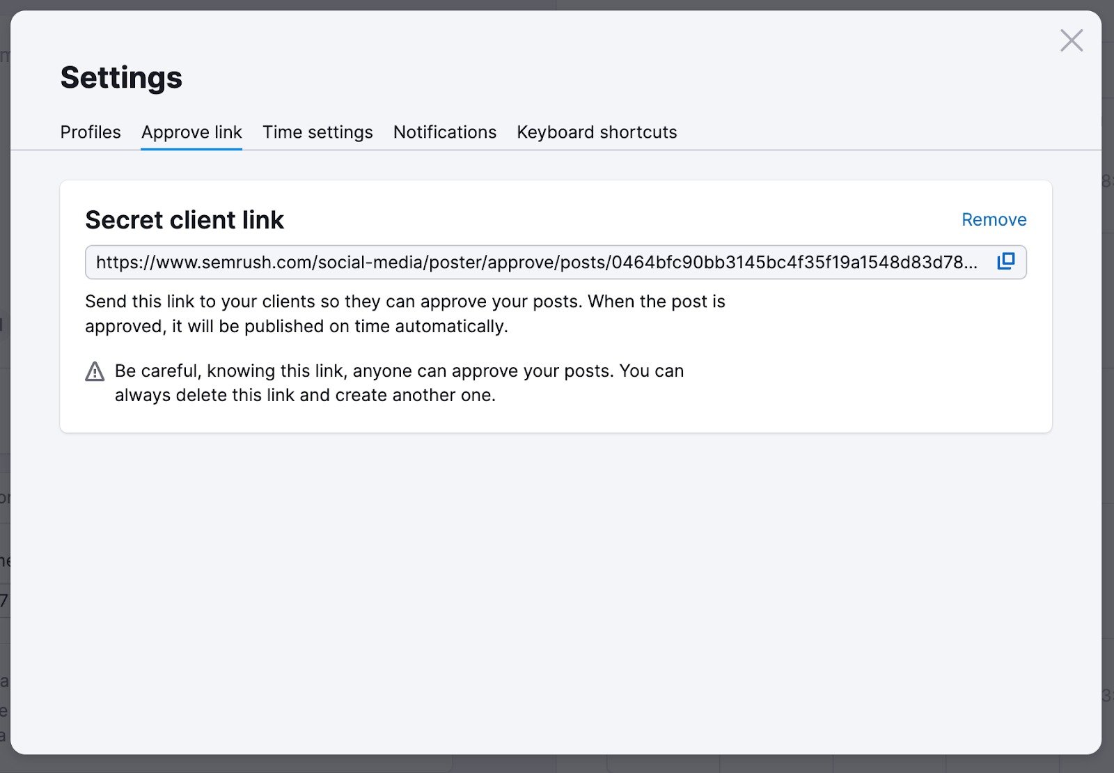 Generate a unique link