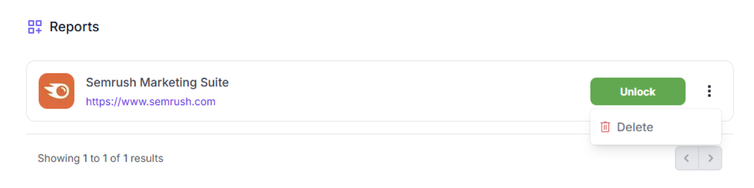 Unlocking, accessing or deleting reports in AI Strategic Market Insights.