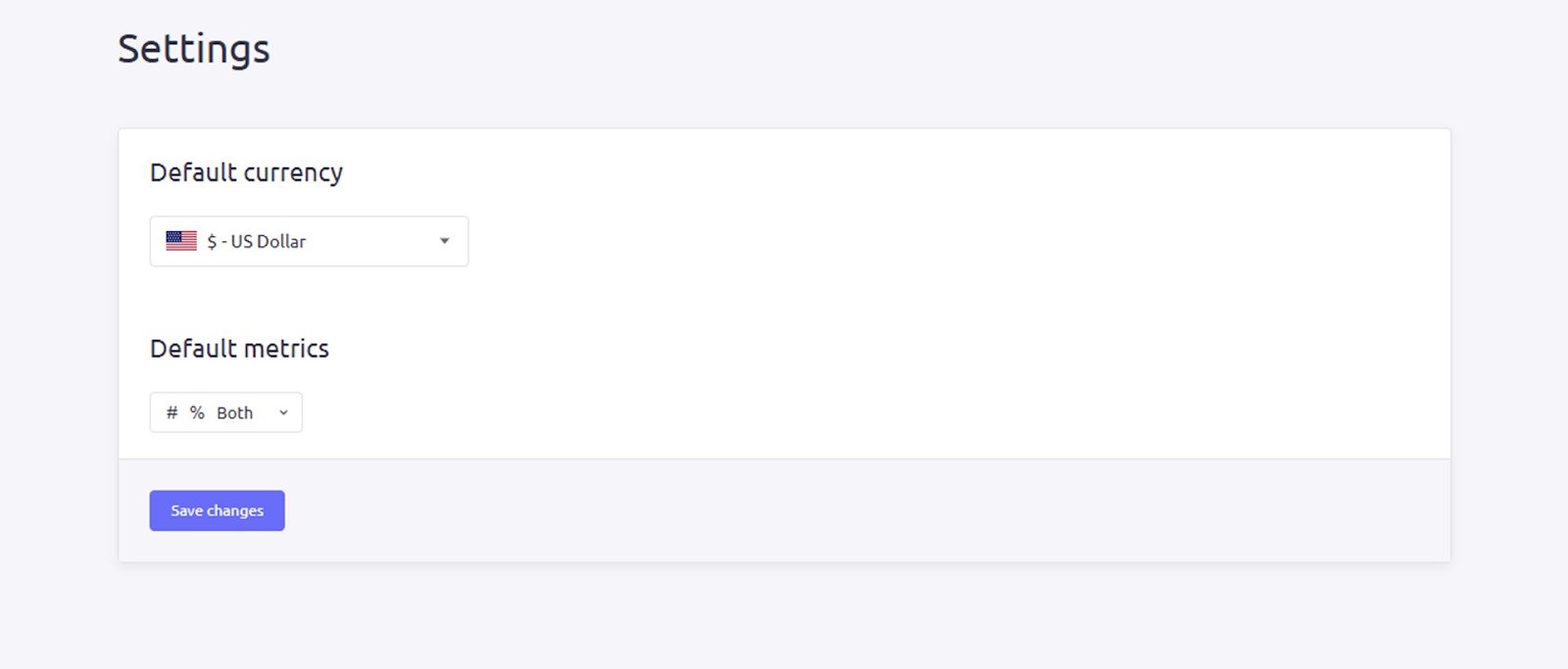 Changing currency and metric settings in AdClarity — Advertising Intelligence